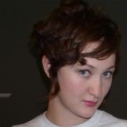 Young woman with short brown hair